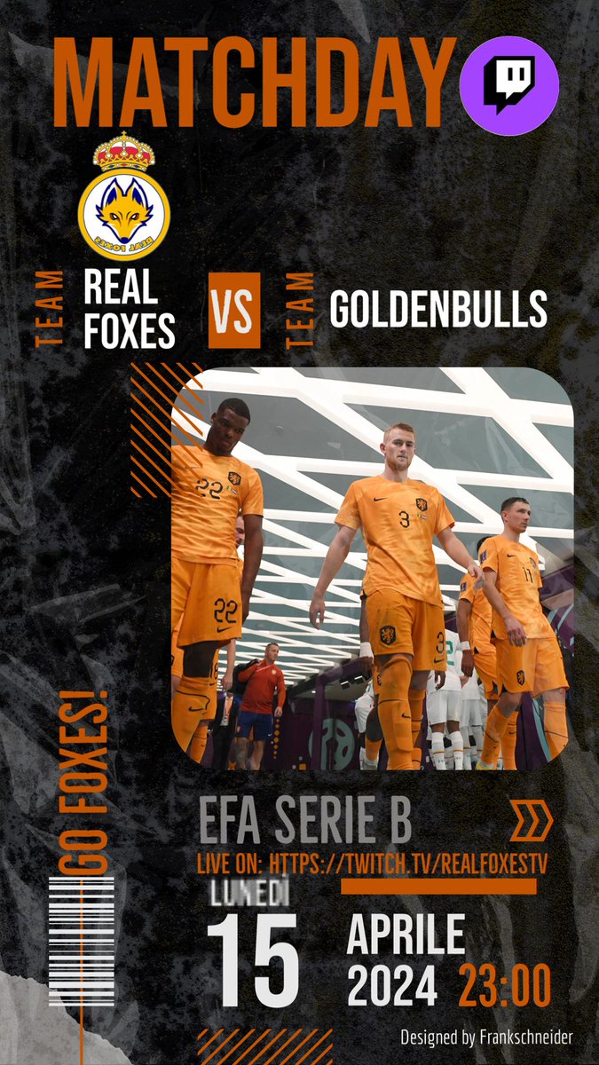 🎮 MATCHDAY 🎮

🏠 <a href="/RealFoxesFifa/">Real Foxes</a> 🆚 #Goldenbulls
📆 15.04.24
📘 7️⃣ giornata
🏆 <a href="/_Efa_Italy_/">Work in progress</a>  lega 🅱️

<a href="/pctransfermarkt/">🇮🇹 PRO CLUBS TRANSFERMARKT🔍</a> <a href="/vGamesRT/">vGamesRT 🔄</a>