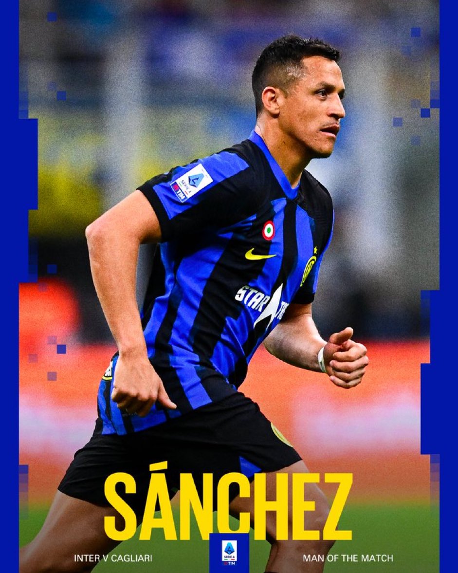 🥇 #Sanchez MVP di #InterCagliari per i tifosi nerazzurri!