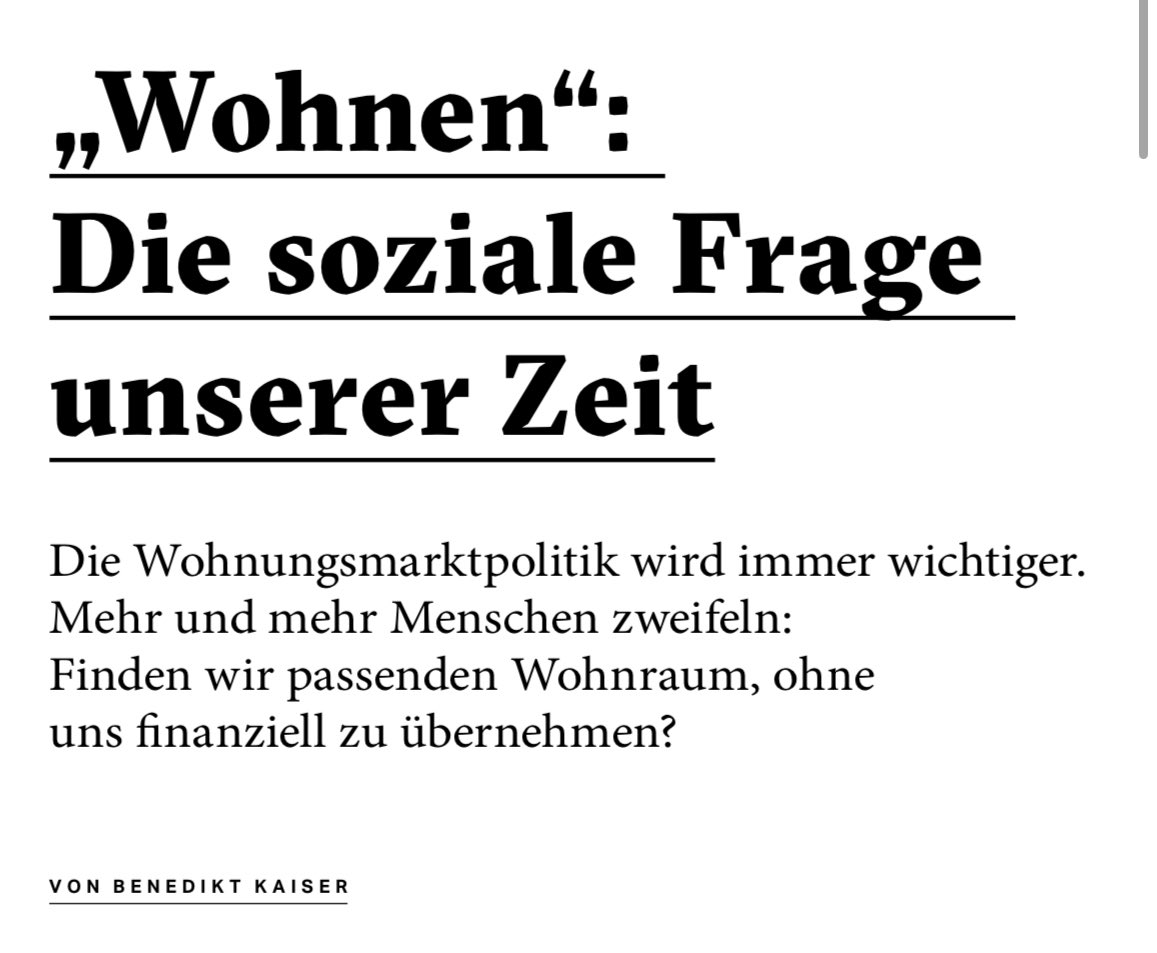 Manch’ Leser vermisste in meinem Buch „Solidarischer Patriotismus“ die Beschäftigung mit der Wohnungsfrage als drängendem Problem der Gegenwart. Diese Lücke schließe ich im @freilichmagazin! Abgedruckt sind die acht Seiten im druckfrischen April-Heft: freilich-magazin.com/shop/freilich-…