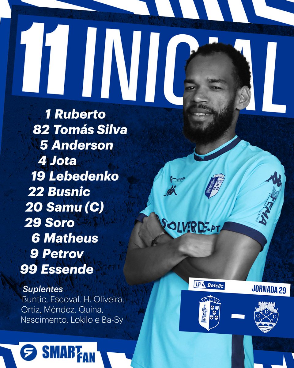 FCVizelaOficial's tweet photo. 📋 O nosso 𝟏𝟏 𝐢𝐧𝐢𝐜𝐢𝐚𝐥! 🔥
#FCVizela #HonrarARainha #FCVGDC https://t.co/Usm9LxnKfb