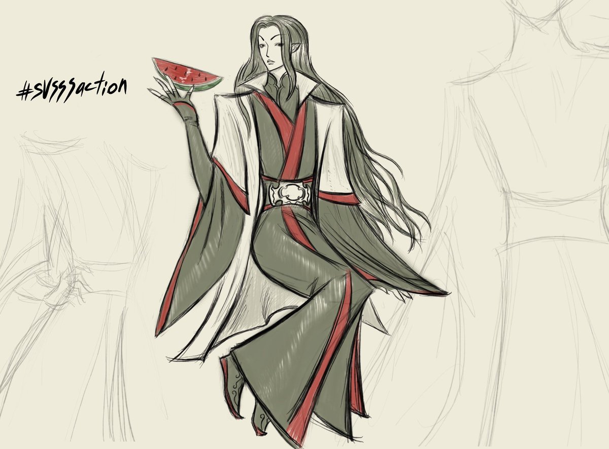 used the chance of a free prompt mega donation to draw a supercool binghe for #svsssaction @SVSSSAction 
/lh Binghe says donate or else....