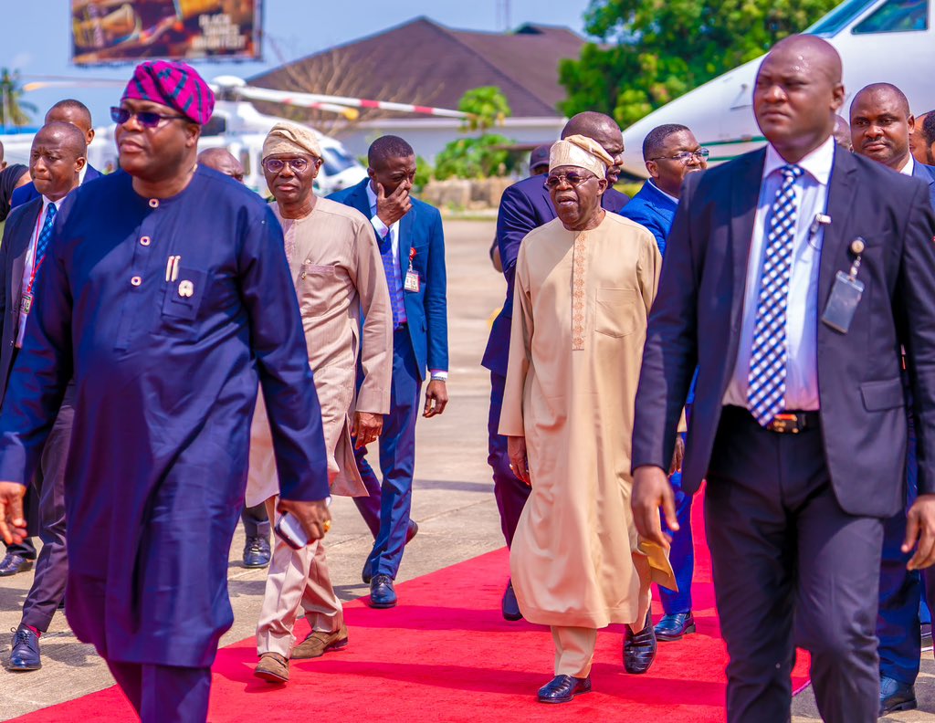 As President Bola Tinubu makes his way back to Abuja after spending the Sallah break in Lagos, we bid him farewell. We are proud to always be home and to be able to offer our support. We convey our sincere and best wishes, Mr. President.