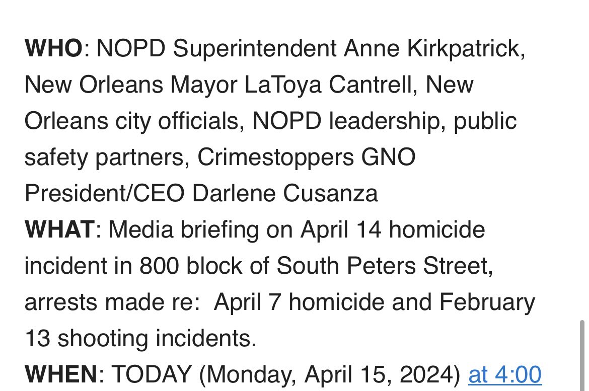 NOPD announce a press conference will be held today to provide several updates to shootings, such as the mass shooting that left one woman dead outside of Republic Nola.. 🙏🏽and an arrest made in the Wit’s Inn Bar shooting that killed security guard Darriel King last week. @wdsu