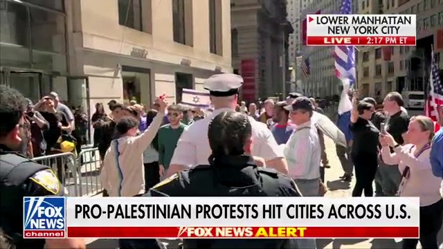 with Trump becoming the first president ever to go on criminal trial today, Fox News is devoting wall-to-wall coverage to ... a protest in SF and another in NYC that seems to involve a few dozen people. It's the only story they've covered this hour.