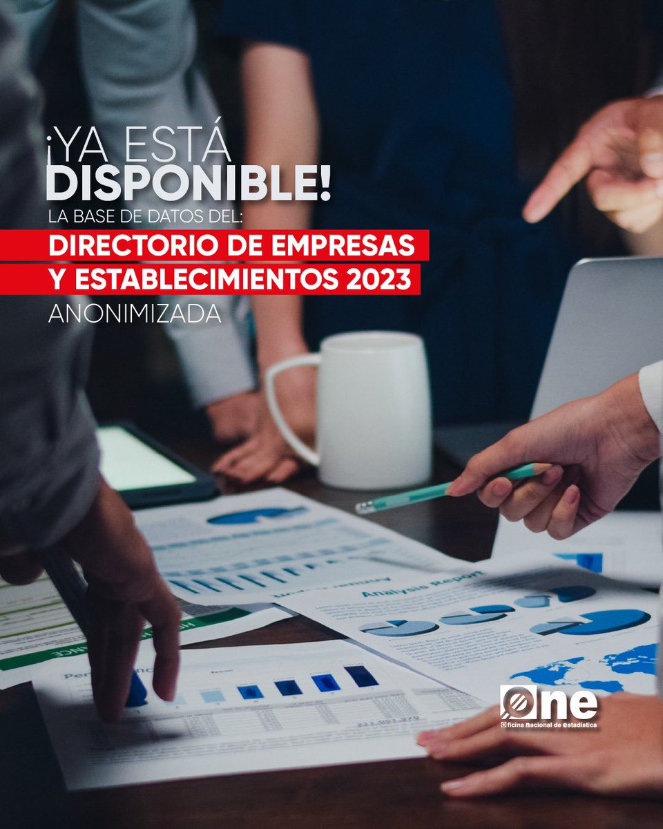 Ya está disponible la base de datos del Directorio de Empresas y Establecimientos 2023, anonimizada. ¡Encuentra los datos de contacto, ubicación y más de miles de empresas en todo el país!#DirectorioEmpresasRD #NegociosRD #InformaciónActualizada #ONERD #BuenosDatosBuenasPoliticas