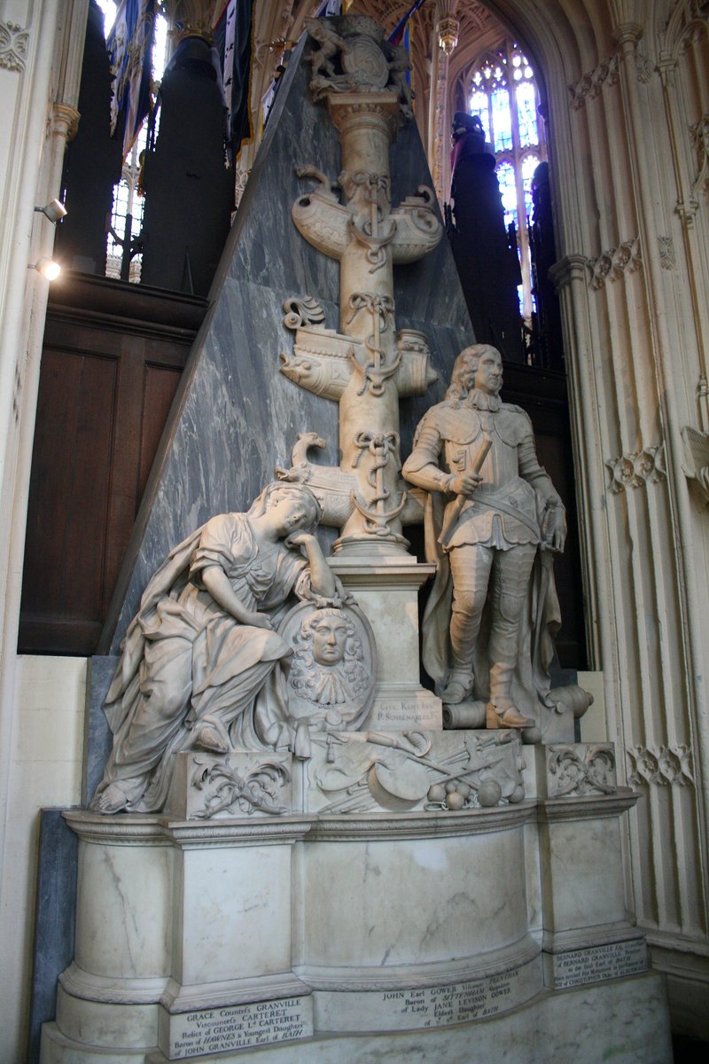 Collegiate Church of St. Peter (Westminster Abbey), London. General George Monck, Duke of Albemarle d.1670. Designed by William Kent, sculpted by Peter Scheemakers. Photo: 03.03.2023. #London #WestminsterAbbey #GeorgeMonck #WilliamKent #PeterScheemakers @Portaspeciosa