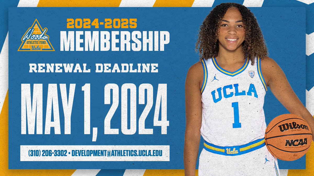🐻 𝙒𝙤𝙤𝙙𝙚𝙣 𝘼𝙩𝙝𝙡𝙚𝙩𝙞𝙘 𝙁𝙪𝙣𝙙 𝙈𝙚𝙢𝙗𝙚𝙧𝙨 🐻 The renewal deadline is 1️⃣6️⃣ days away! Click the link below to renew your WAF Membership today ⤵️ 🔗: bit.ly/WAF_24-25 #GoBruins 💙💛