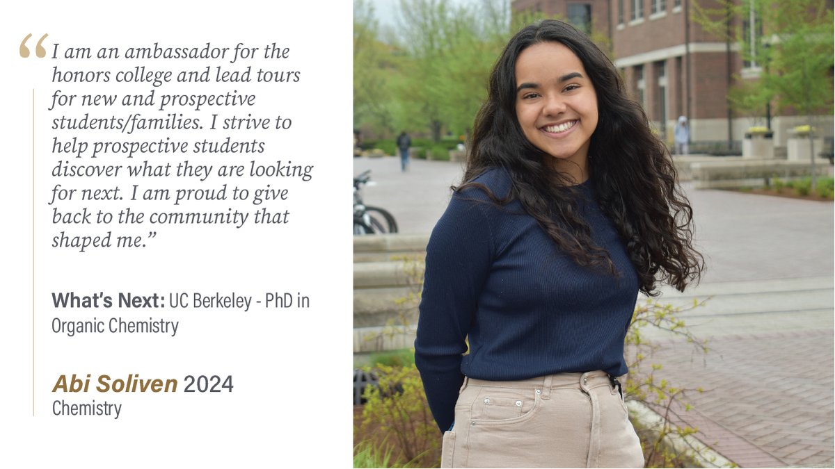 Congratulations to Abi Soliven - one of this year's Student Success Stories in the Department of Chemistry @PurdueChemistry #Purdue #Science #Chemistry #STEM #Boilermaker #WomenInScience #WomenInSTEM