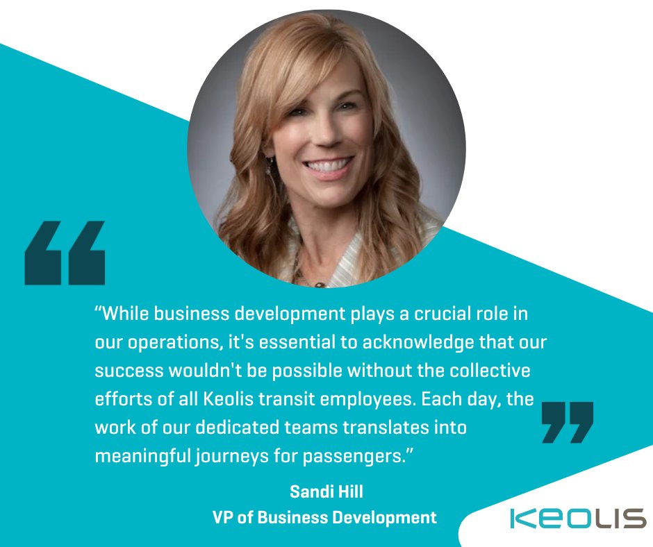 ICYMI: Sandi Hill, Keolis’ VP of Business Development, shared her perspective on how #Keolis employees’ collective efforts contribute to our success. Read the full blog post here: hubs.la/Q02sWG4p0