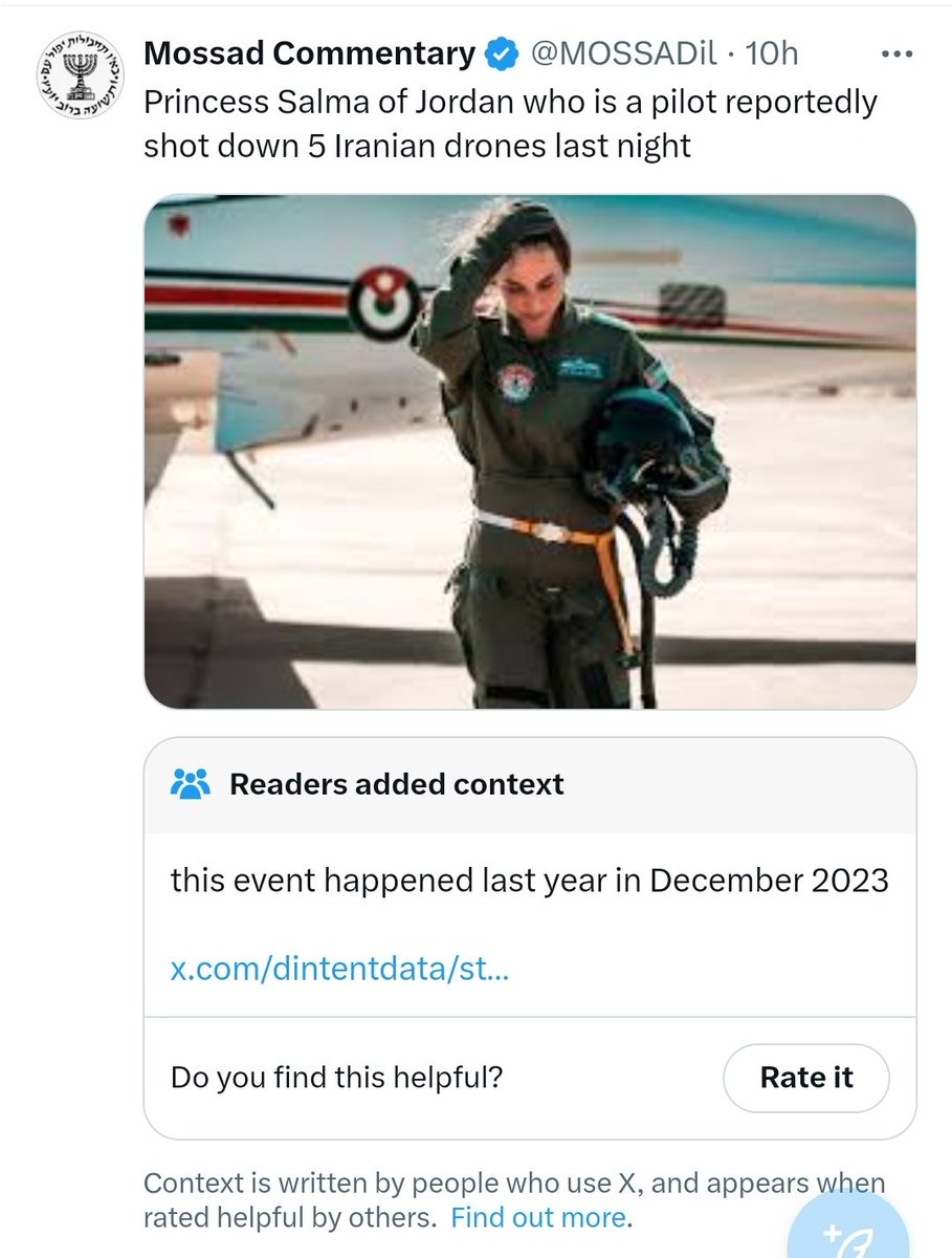 iFaty0103's tweet photo. The now deleted post by @MOSSADil 
is article alleging that #Princess_Salma of #Jordan helped intercept #Iranian drones does not exist. It appears to have been fabricated based on a previous article.
#Israelis lies more than they breathe. https://t.co/9V9CPUMF64