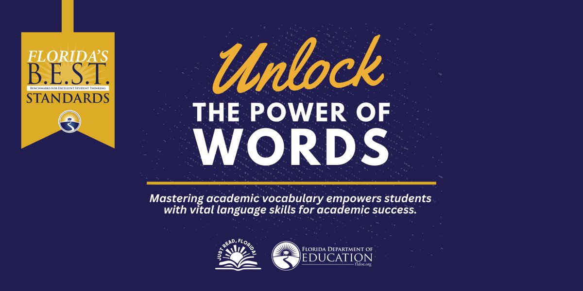 Unlock the power of words! View Florida’s B.E.S.T. Vocabulary resources here: bit.ly/3SAfkUy (Appendix D pages 198-205). Mastering academic vocabulary, Greek/Latin roots and context clues empowers students with vital language skills for academic success.