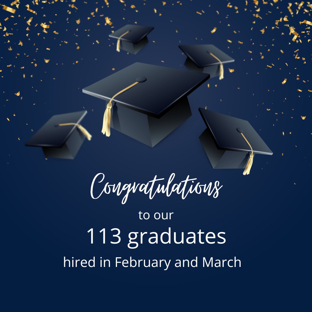Congratulations to our 113 graduates who were hired in February and March! We wish you the best in the next step of your journey!


#hired #newjob #careertraining #jobtraining #careerready #jobready #EasternCollege