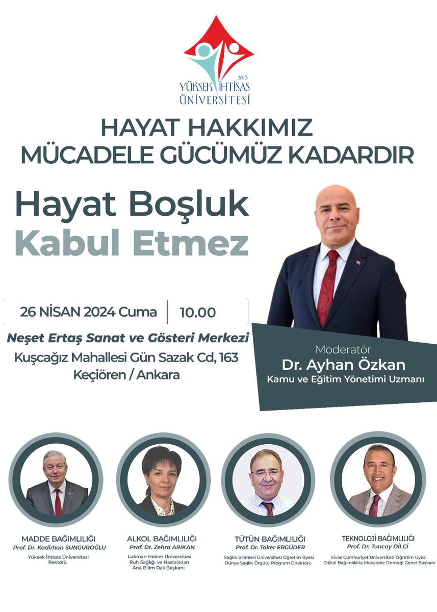 TokerErguder's tweet photo. 26 Nisan Cum günü @UniYuksek ev sahipliğinde bağımlılıklarla mücadeleyi çok kıymetli hocalarımızla #Keçiören’de tartışacağız. 
Ben tütün endüstrisinin ülkemizdeki 🇹🇷 kirli oyunlarını ve süregelen akla gelmeyecek manüplasyonlarını anlatacağım.
Bekleriz ! 
@dr_ayhanozkan @KadirhanSunguro @tuncaydilci @1920yesilay @sbudumansiz @saglikbakanligi @WHO_Turkiye @sbuedutr @halksagligigm @sbsggm @cbasarabilirsin @BMYKurulu 
@TC_icisleri @YuksekogretimK