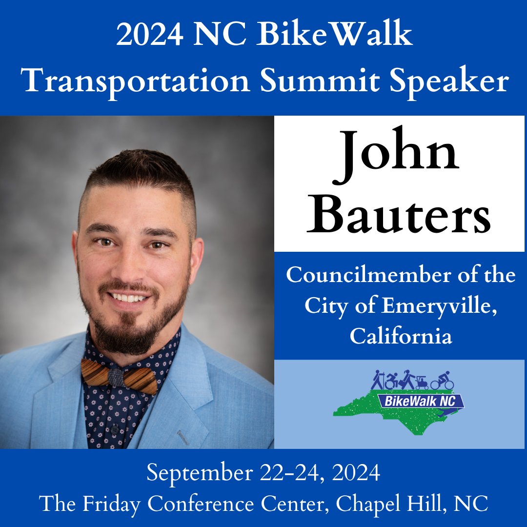 Next up on our list of featured speakers is John Bauters, councilmember and former mayor of Emeryville, CA.
#VisionZero #bicylesafety #BikeSafety #pedestriansafety #safestreetsforall @NC_GHSP