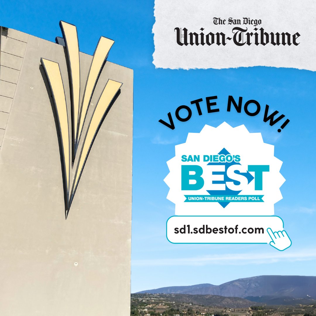 VVCasinoHotel's tweet image. #VVCH has been nominated as one of the best businesses in The San Diego Union-Tribune Readers Poll - vote today! 🗳️

⭐️ Vote for us at: sd1.sdbestof.com.

#ValleyView #Casino #SanDiegosBest #SanDiegoUnionTribune