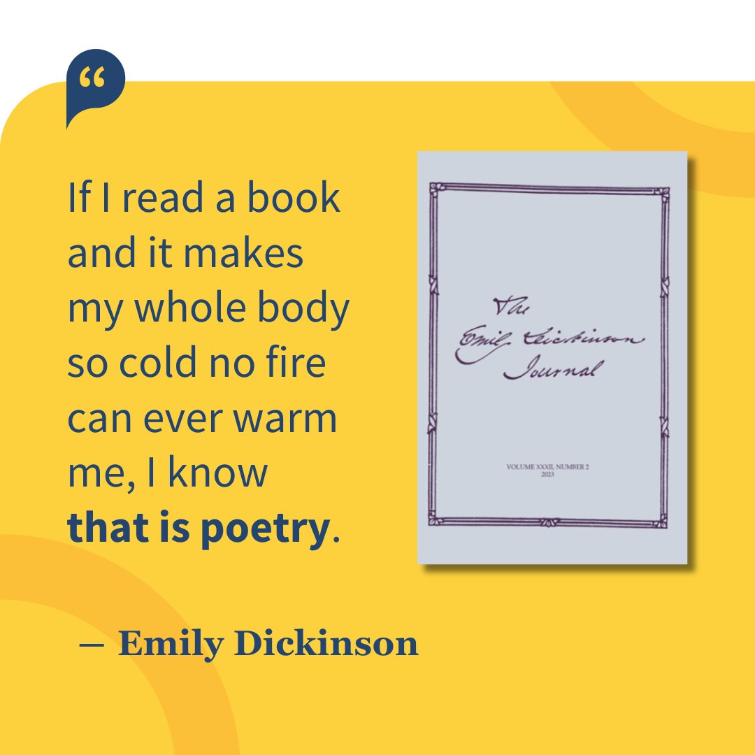 For Poetry Month, we focus on The Emily Dickinson Journal (EDJ) @EDIS_dickinson & published by @JHUPress showcasing the poet at the center of current critical practices & perspectives. Explore the journal and the poet here: muse.jhu.edu/journal/56