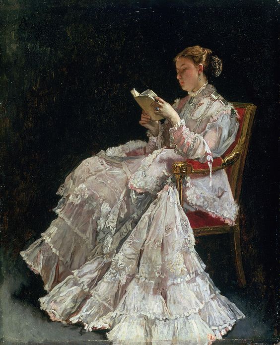 🎨Alfred Stevens  (1823–1906) The Reader