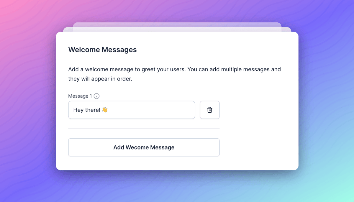 tiny_talk's tweet photo. 🌟 Tiny Talk Feature Spotlight!

👋 Welcome Messages: Begin Conversations Your Way
Make a stellar first impression with Tiny Talk's AI chatbot Welcome Messages. These customizable greetings allow your brand to instantly connect with visitors in a personal and engaging manner. https://t.co/sQJbA9FXcw