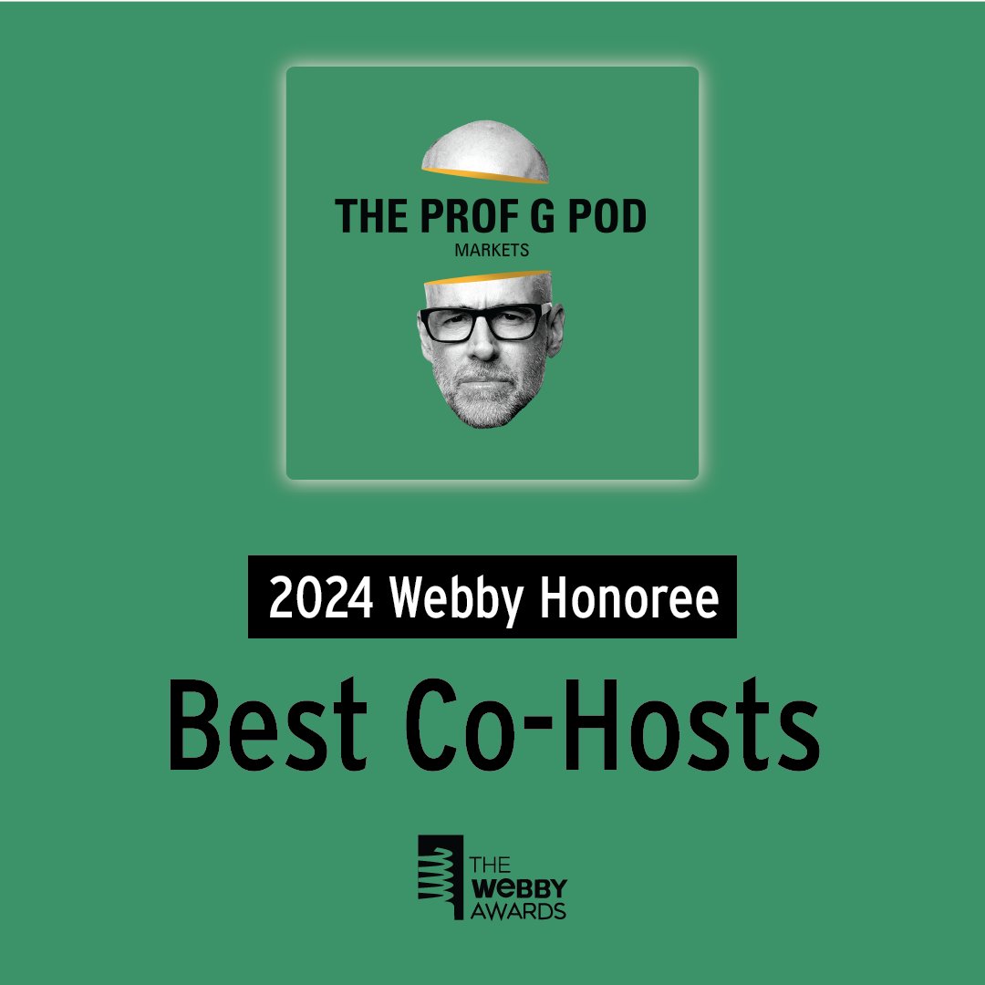 Excited to report that @profgalloway and I have been named 2024 honorees for 'Best Co-Hosts' at The Webby Awards. It's quite surreal to be recognized alongside giants such as Jason Bateman and Will Arnett — 2024 appears to be our breakout year. OK. Back to work!