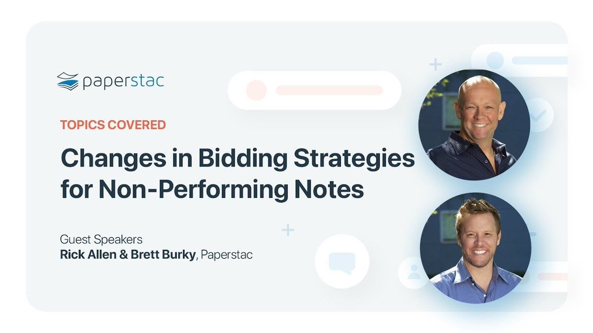 paper_stac's tweet image. 🎬New Episode Available NOW! 
Watch NOW: 👇
Bidding Strategy Changes for Non-Performing Notes
buff.ly/49CdfO3