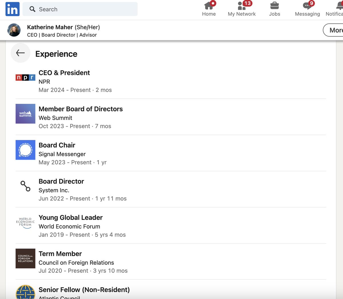 shaunmmaguire's tweet image. The new NPR CEO's work history is almost a perfect list of the institutions that have been most corrupted...