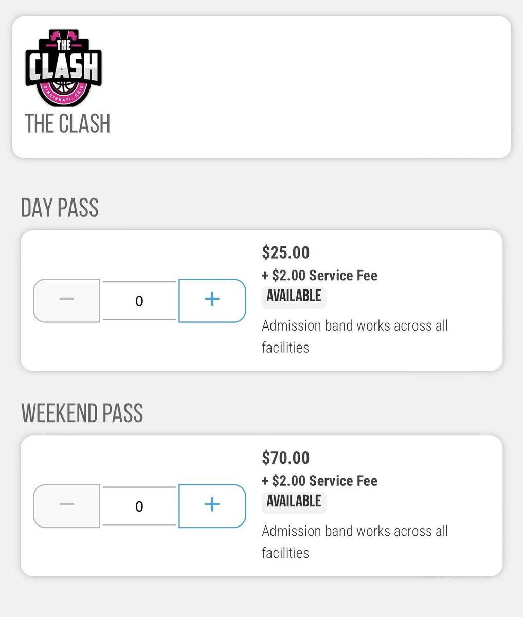 At what point do we all boycott until it’s reasonable? 😅 $70 for a weekend pass, $140 for a set of parents to watch their kid play in an event they PAID to play in.. charged for parking last time I was at Spooky Nook too When is enough, enough? 🤔 #TheClash #AAU