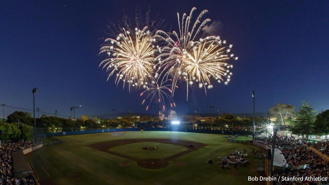 Fireworks Advisory: There will be a 12-minute fireworks show at the conclusion of Friday night’s @StanfordBSB & @StanfordSball games, likely to start around 9 p.m. Please share this info widely so your neighbors (and pets!) are aware as well. There is no need to call 9-1-1.