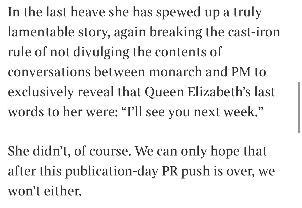 It is called “Ten Years to Save the West”. Or perhaps more accurately should have been “Seventy Five and a Half Liz Trusses to Save Liz Truss”. Her lack of self-awareness would shame a baboon. thetimes.co.uk/article/liz-tr…