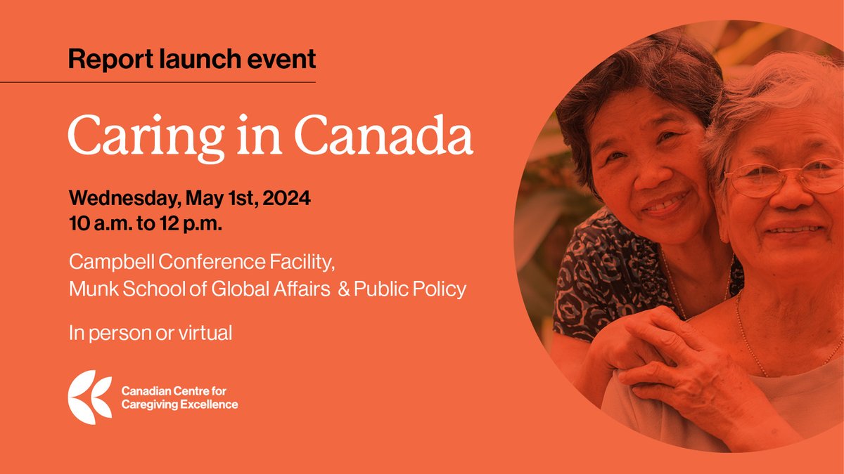 Save the date! Join us in person or online on May 1 for the launch of CCCE's new report, Caring in Canada. Be the first to explore the latest data on caregiving in Canada, alongside sector leaders, caregivers and care providers. bit.ly/3vJ9EQF #CdnCaregiving