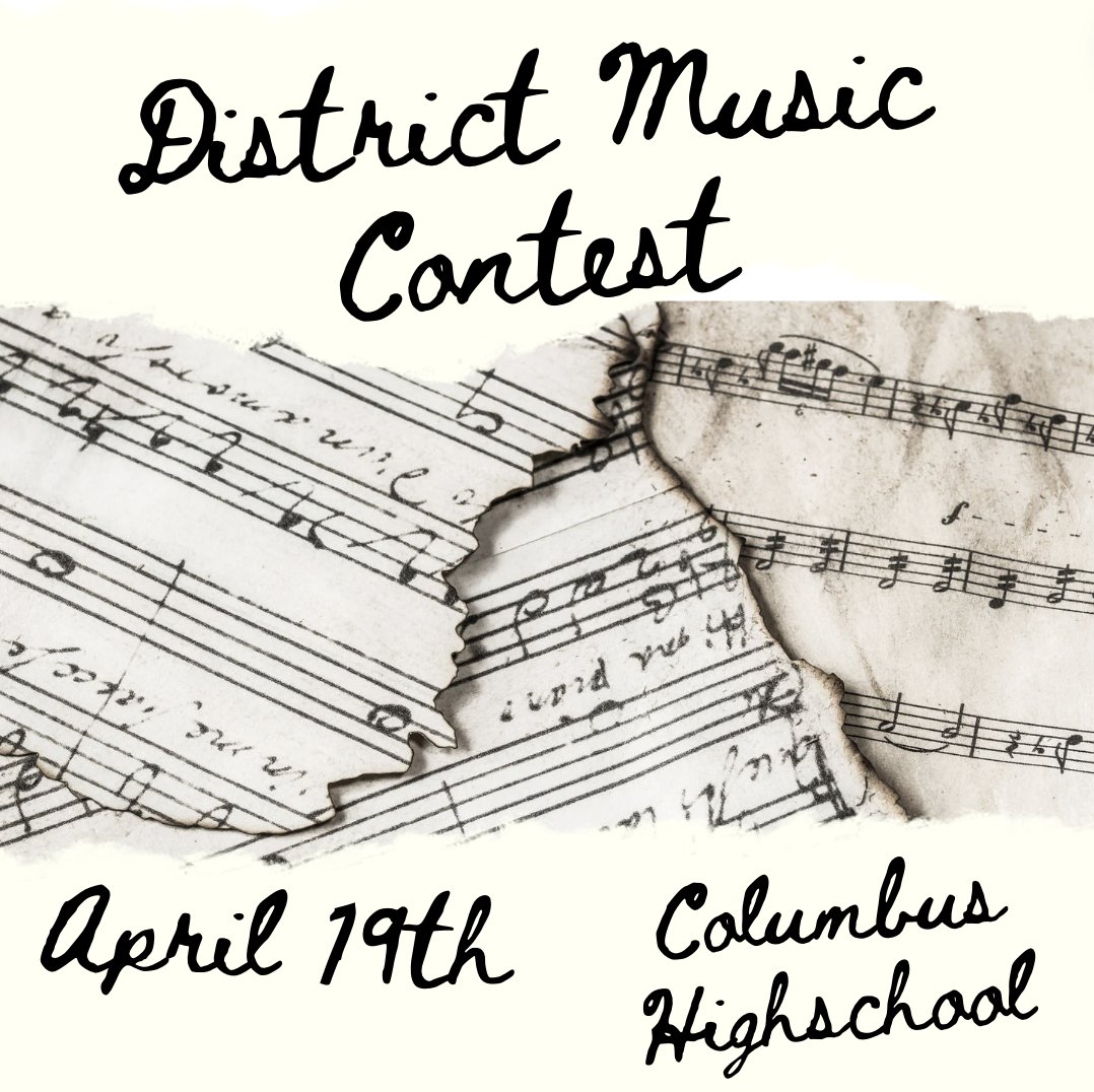 The District Music Contest is coming up soon. Come support the #HPCStorm performers at Columbus High School on April 19th! Wish them luck!