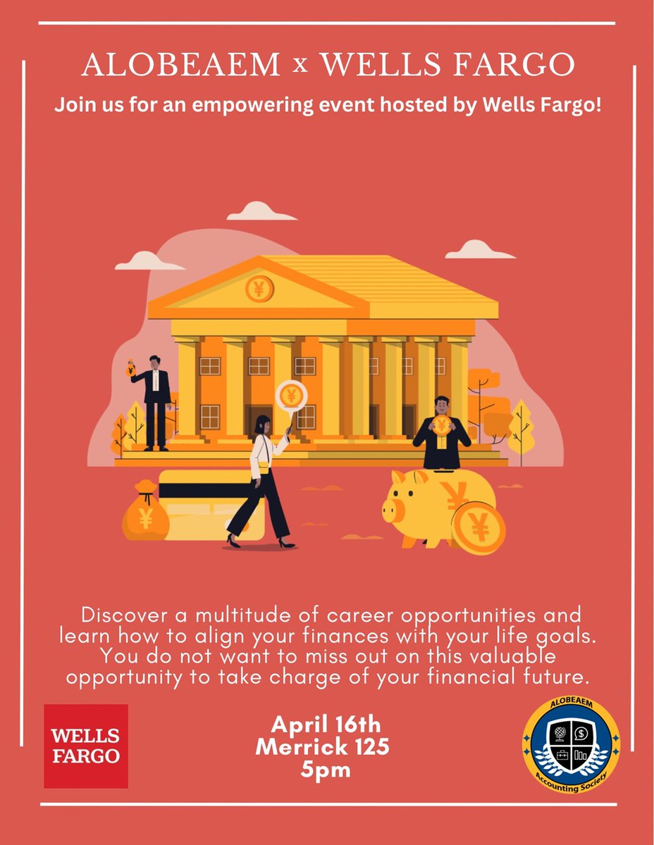 💼🏦 Calling all financial enthusiasts! Join ALOBEAM & Wells Fargo for an enlightening event on aligning your finances with life goals. Dive into career opportunities and take control of your financial destiny. Don't miss out on this empowering experience! #FinancialFutures