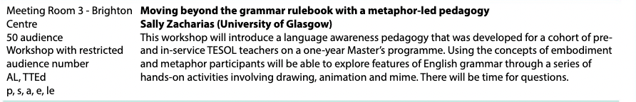 Great to be in Brighton for #iatefl2024 Looking forward to my workshop tomorrow! @iatefl 10.35 meeting room 3
