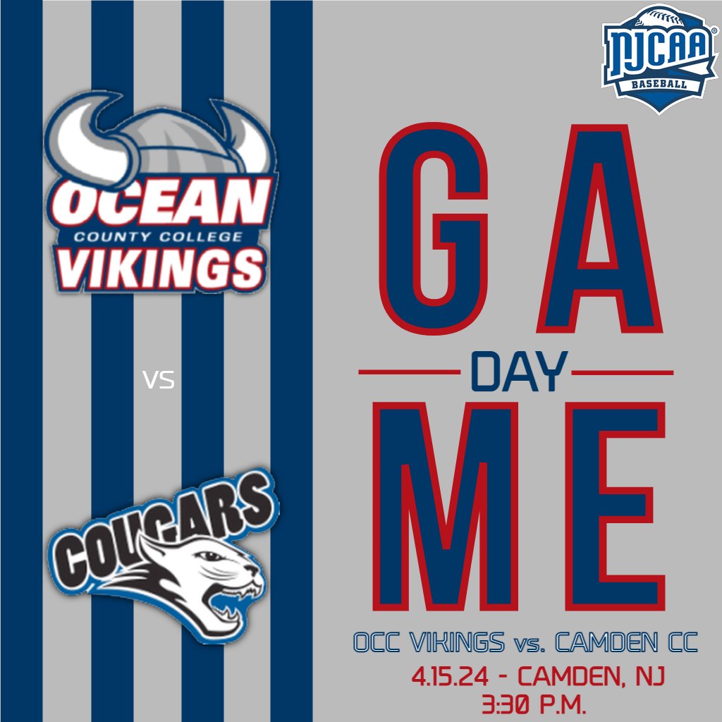 Fresh on the heels of a doubleheader sweep of Bergen CC yesterday, Ocean County College Baseball travels to Camden CC today for a 3:30 P.M. single game versus the Cougars. ⚾️ Live link: youtube.com/@CamdenCCathle…