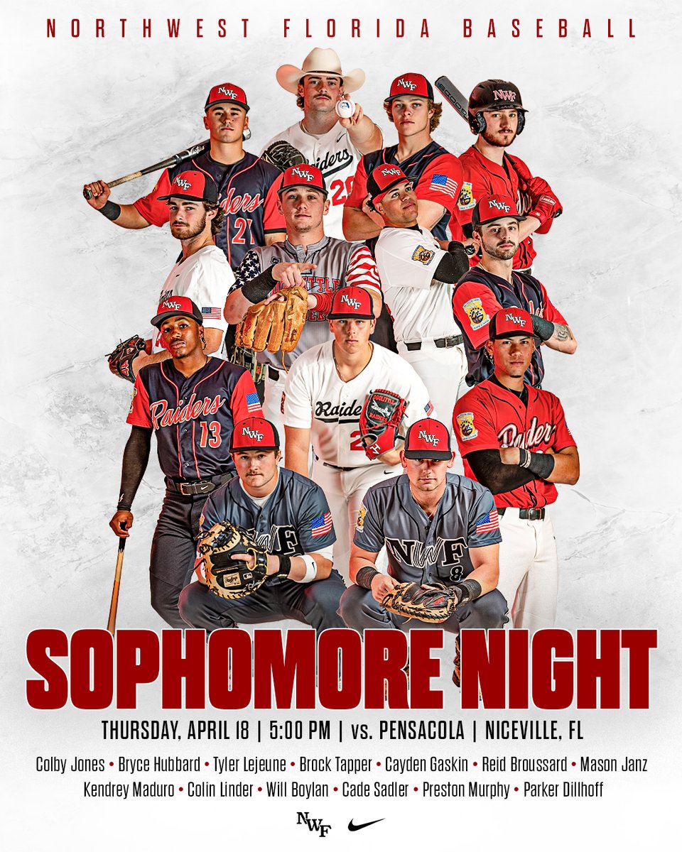 Join us this Thursday, April 18th, at 5:00 PM for our last regular season home game, where we'll pay tribute to 13 remarkable sophomores for their unwavering commitment and contributions to our program. #GoRaiders #SoundTheSiren