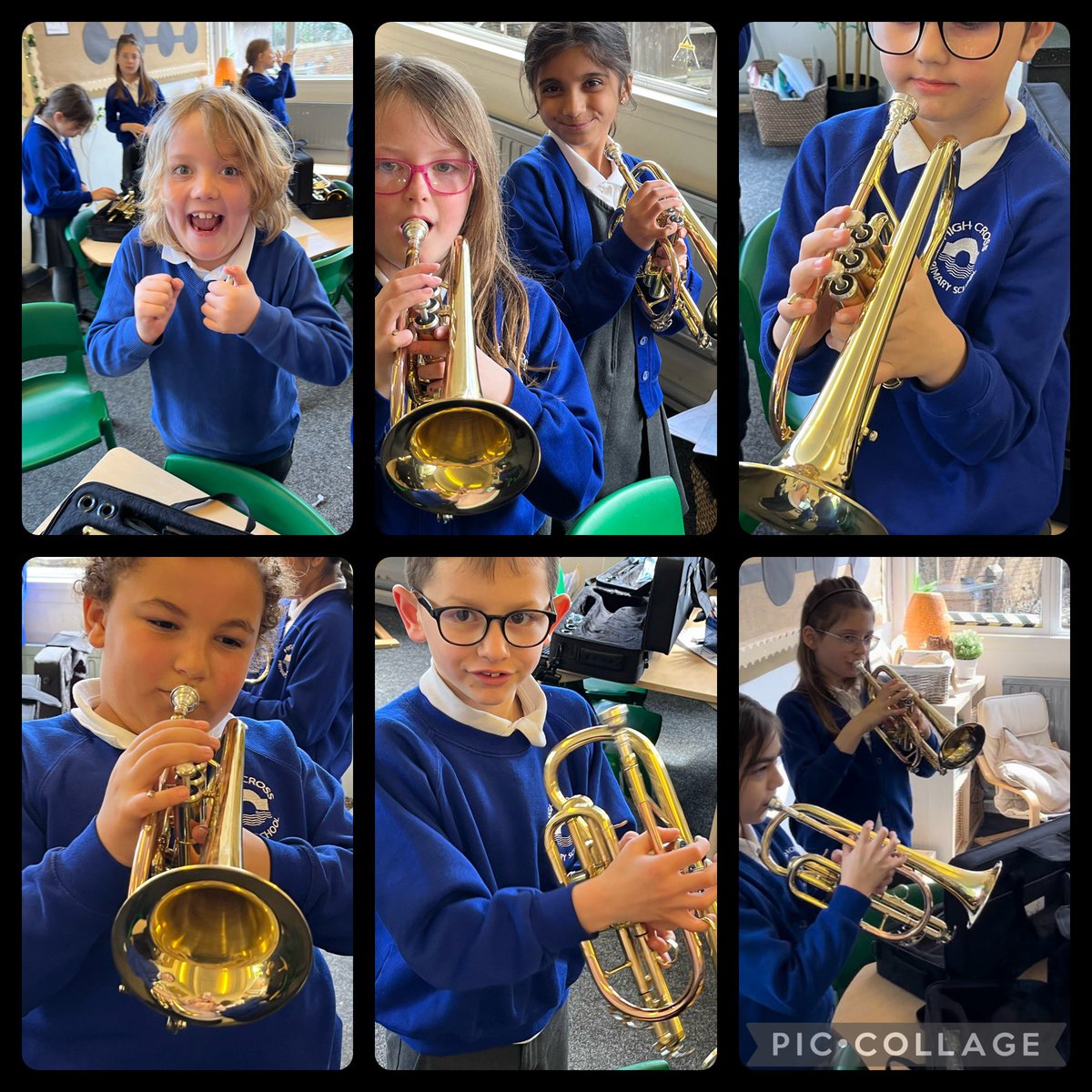 #HCPSY3 started a new musical adventure today when @gwentmusic arrived with 30 cornets! So much fun! We cannot wait until next week’s session 🎶