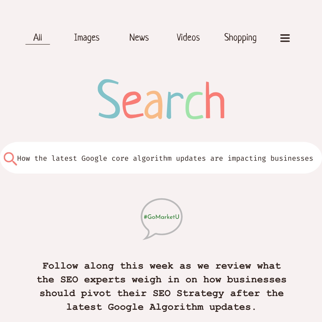 🔎Did you know that two major Google algorithm updates rolled out in October 2023 and March 2024? 

Follow along this week as we review what the SEO experts say.
.
#googlemarketing #seotips #businesstips #businessowners #googletips #seostrategy #GoMarketUMarketingAgency