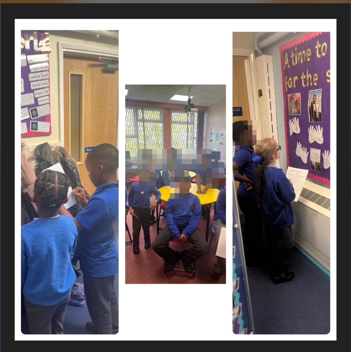 The Mission Team have been busy today! They have monitored our corridor displays and prayer areas and even had time for a meeting to discuss creating a special area outside! Watch this space! @StJohnBoscoCA