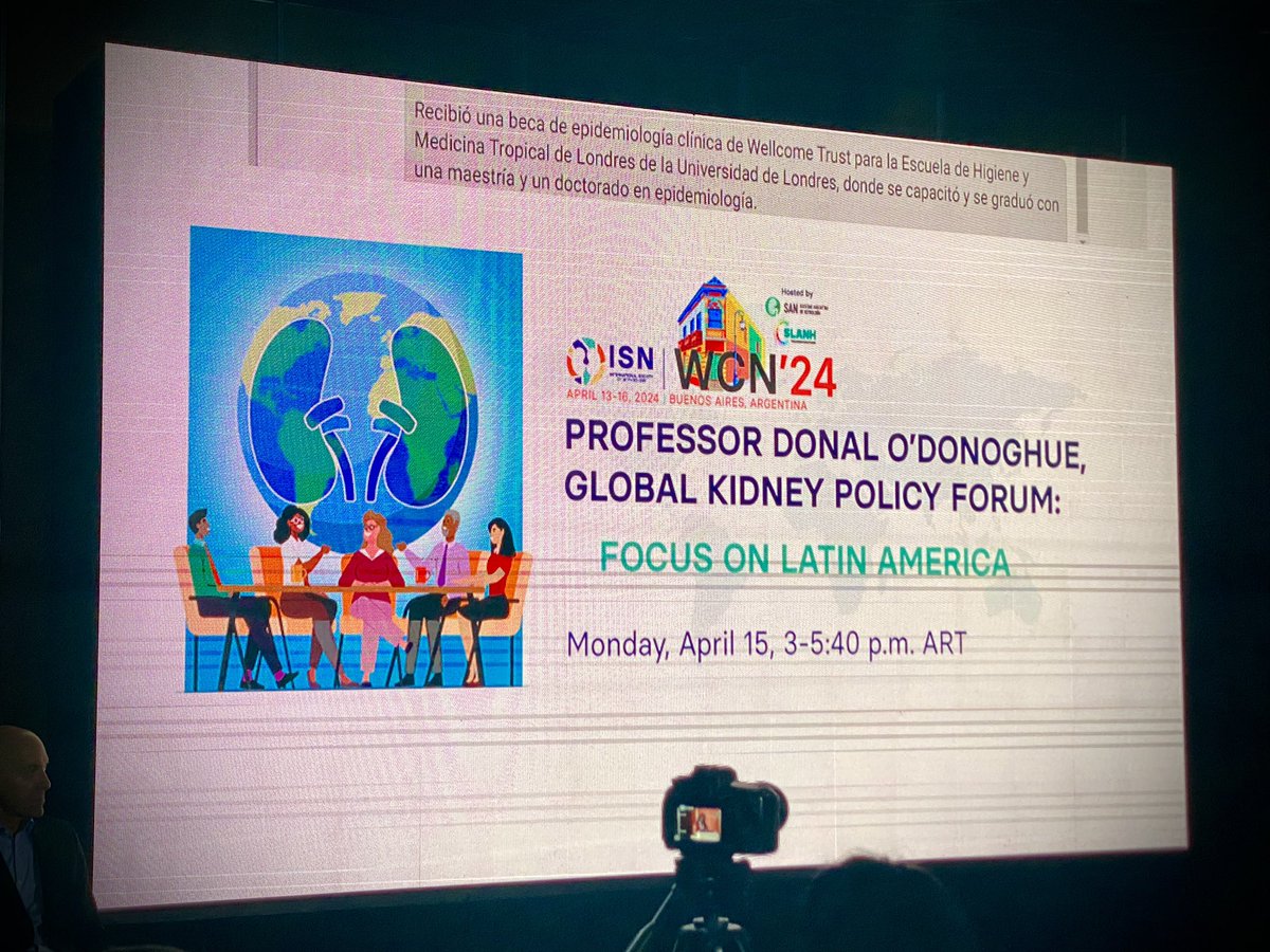 Global Kidney Policy Forum in honour to “Professor Donal O’Donoghue” Focus on #LatinAmerica #Latinoamerica #LATAM y #Caribe happening now! at #ISNWCN @ISNkidneycare #GlobalKidneyHealth #HealthEquity