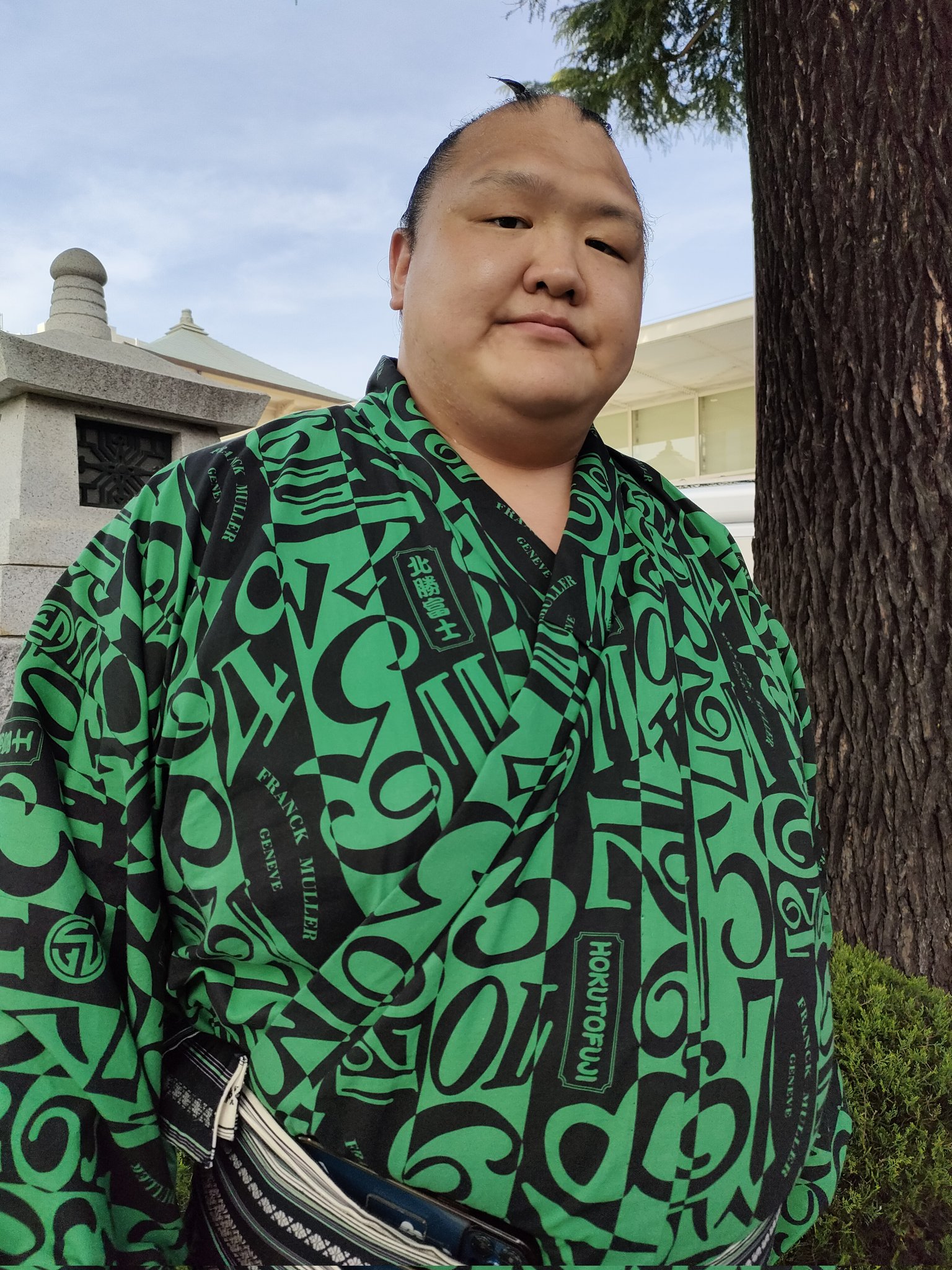 大相撲　北勝富士関　反物　フランクミュラーコラボ　浴衣生地　一反　新品未使用 大相撲 北勝富士関 反物 フランクミュラーコラボ 浴衣生地 一反