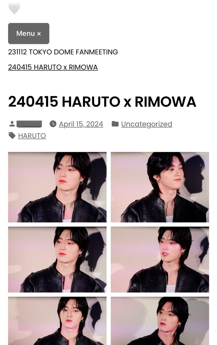 I try to collect all uploaded pics of Haruto and categorize by date. Seems like quality of image will be better in website. Still processing🤎 floweryxx.art.blog