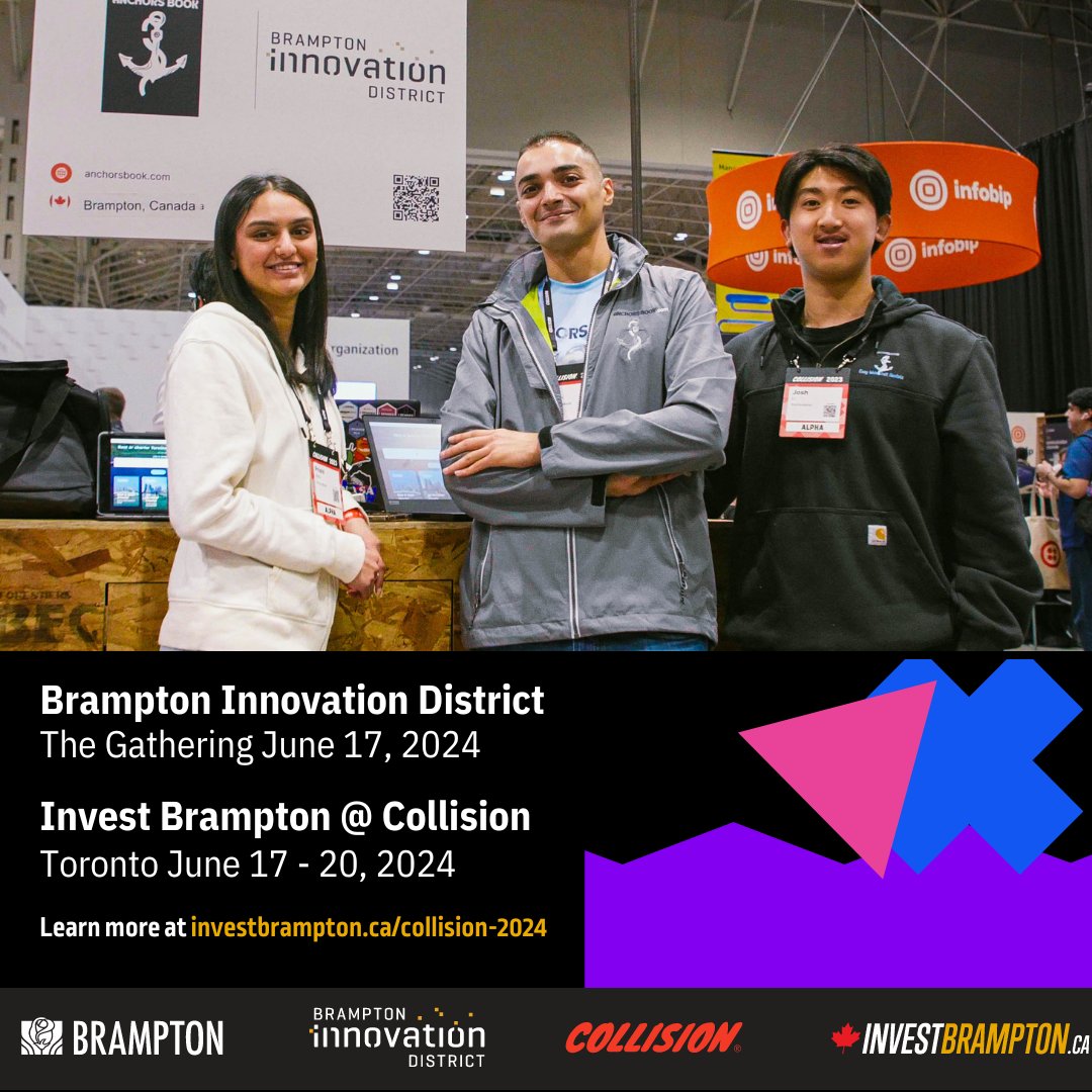 📢 ICYMI: The Gathering, a part of @CollisionHQ, is coming to #BramptonInnovationDistrict. The @invest_brampton team is excited to return to this highly anticipated Conference happening from June 17 to 20. Join our waitlist and secure your spot with one of our sector managers at…