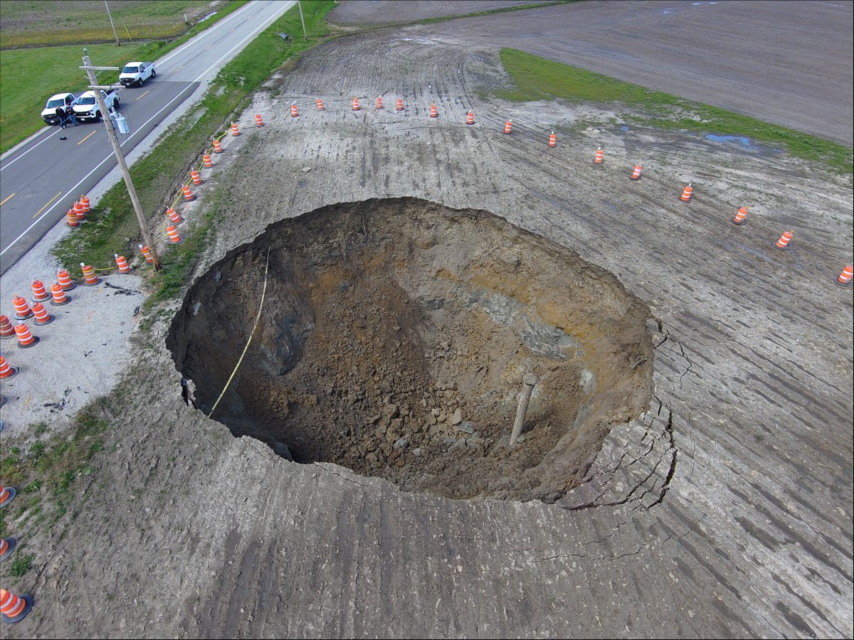 Illinois 185, between Hillsboro and Coffeen, is currently closed due to a sinkhole. The sinkhole has slightly increased in diameter, making the area unsafe for travel. Until further notice, IL 185 will remain closed while a geotechnical consultant evaluates the situation.