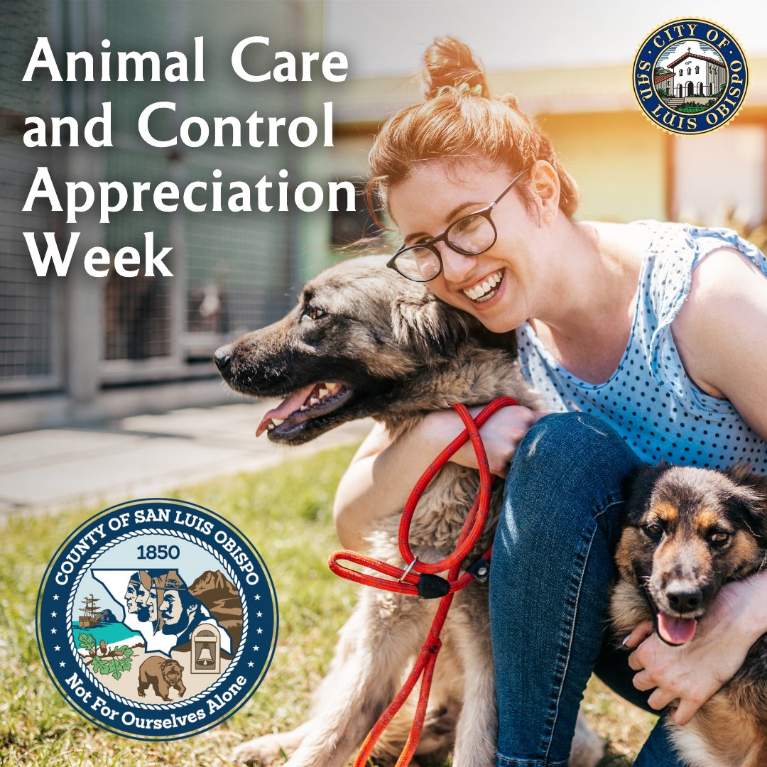 🐾 It’s Animal Care and Control Appreciation Week! We love the pets and wildlife in our #SLOCity community and it’s thanks to our partners at @SLOCountyASD that we can keep local animals healthy and safe!  🐶 Learn more about @SLOCountyASD's services: slocounty.ca.gov/Departments/He…!