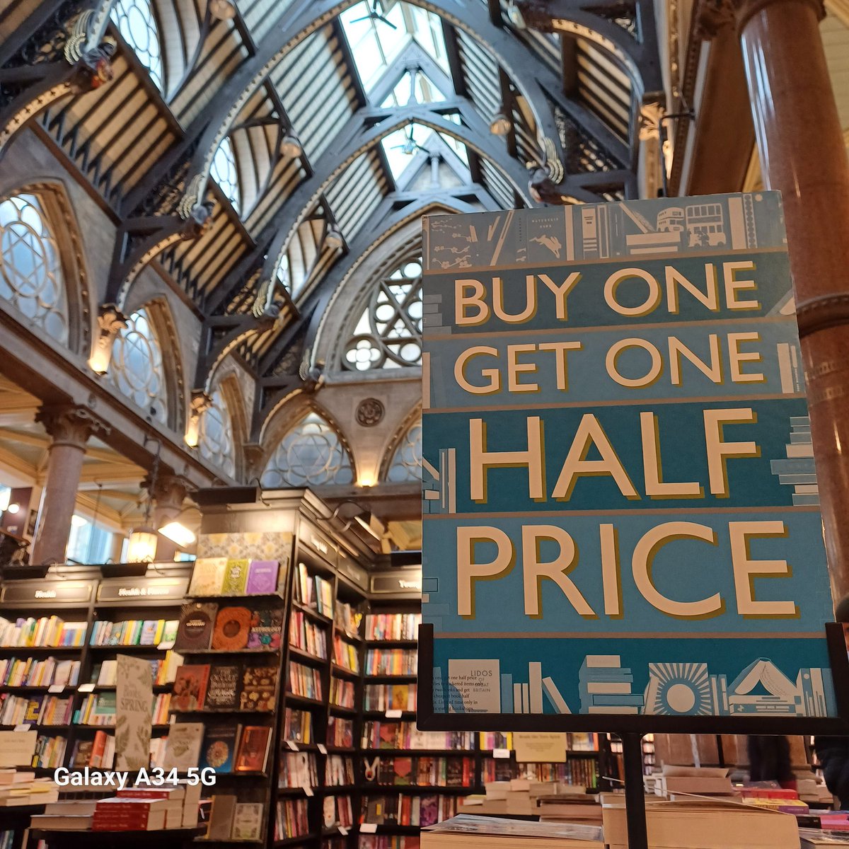 Beautiful Bradford! @WaterstonesBD1 has some signed Harry Heape books! Cautionary note: This bookshop will make your eyes pop out and your wig spin round.