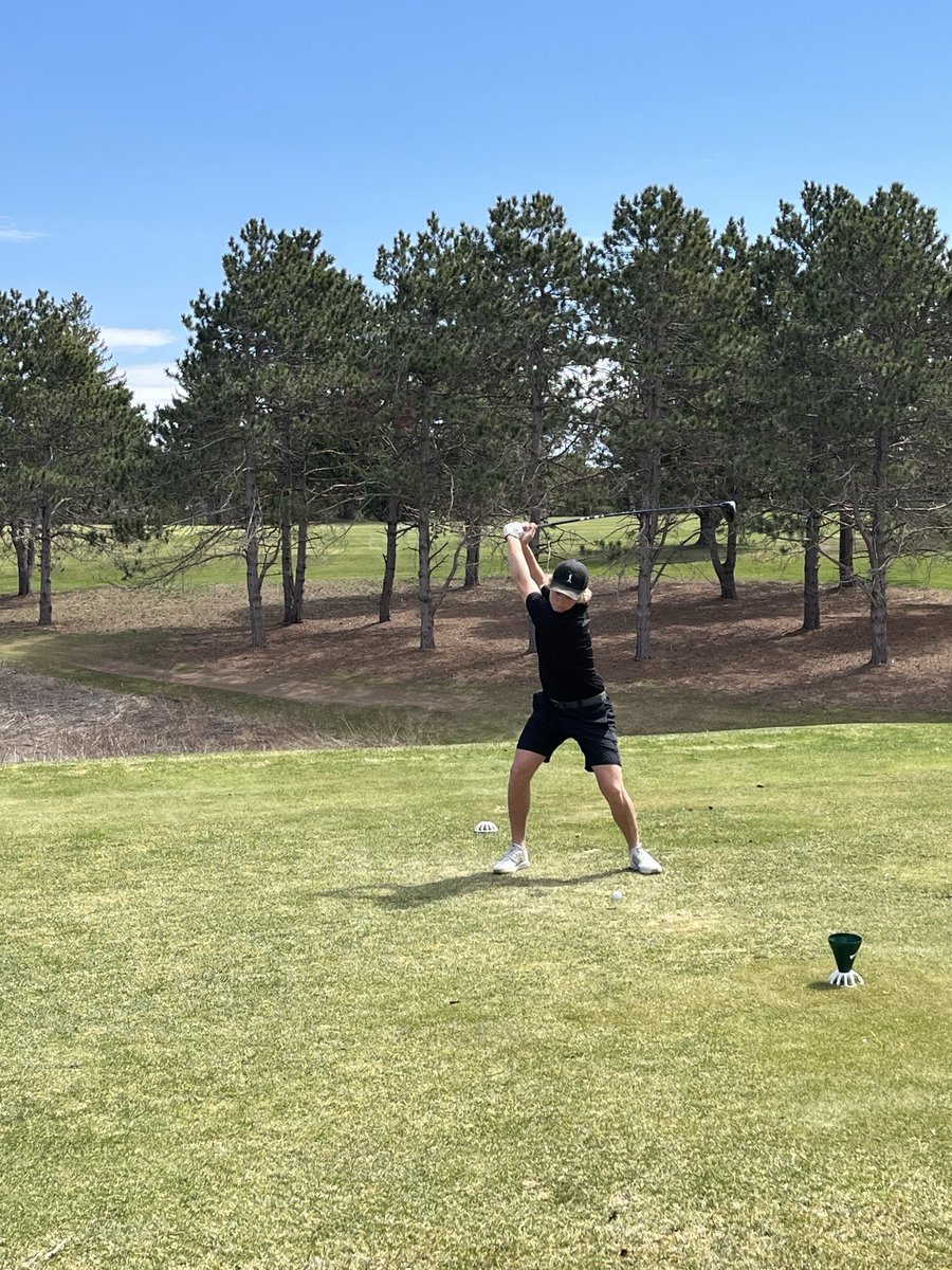 Busdonk's tweet photo. Amery Boys at Ellsworth and Prescott for a doubleheader today. Aaron Mork on the tee. https://t.co/gVfHUj16KK