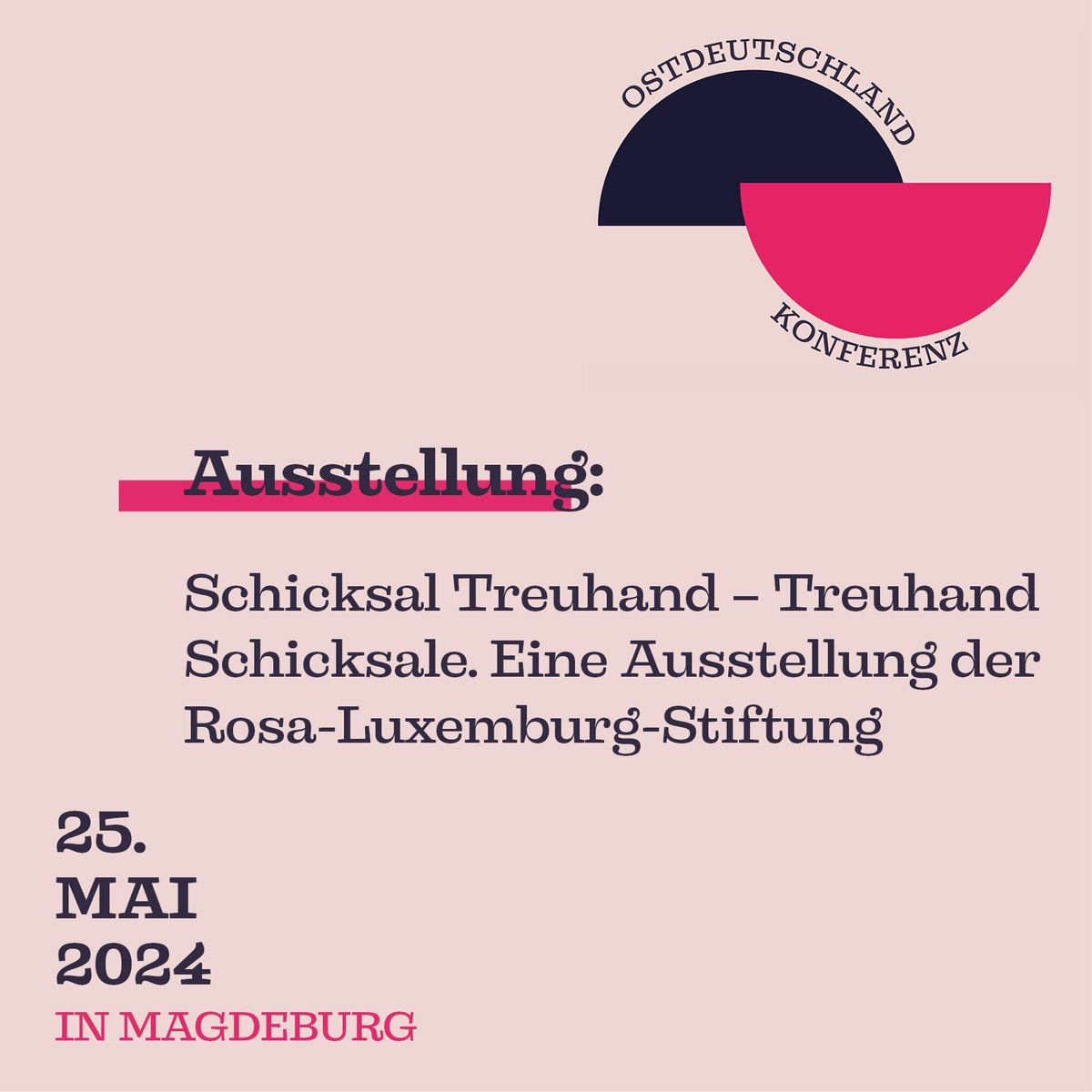 Zu unserer #Ostdeutschland-Konferenz zeigen wir die Ausstellung „Schicksal #Treuhand - Treuhand Schicksale“ der @rosaluxstiftung. Die Treuhandpolitik brach 1990 wie ein Schicksalsschlag über die Ostdeutschen herein. Einzelne Schicksale werden hier beispielhaft ausgestellt.