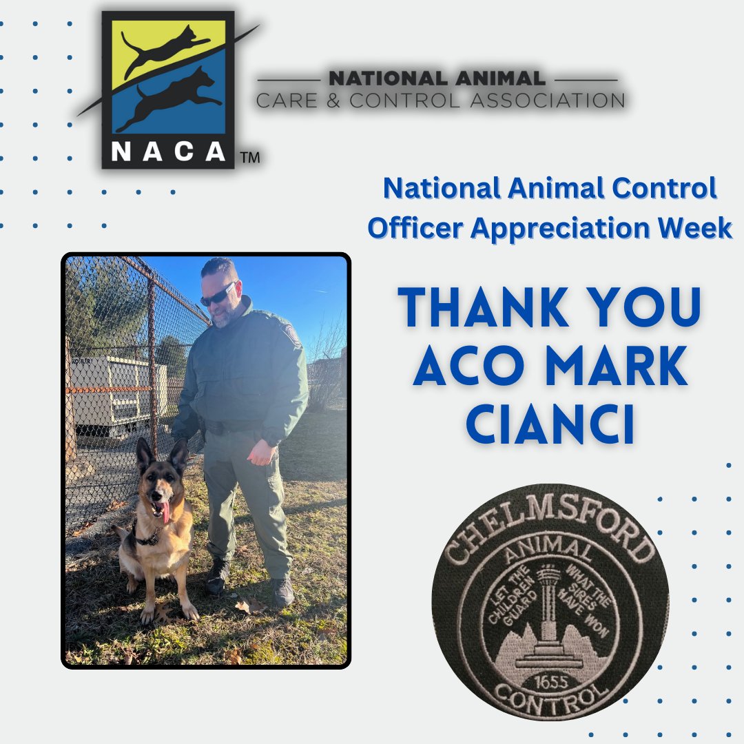 Celebrating Animal Control Officer Week! 🐾 From rescuing furry friends to ensuring their safety, ACO Mark Cianci works tirelessly to protect and serve our beloved pets and wildlife! Thank you for all you do! 🐶🐱🦜 #AnimalControlOfficerWeek #AnimalWelfare #CommunityHeroes
