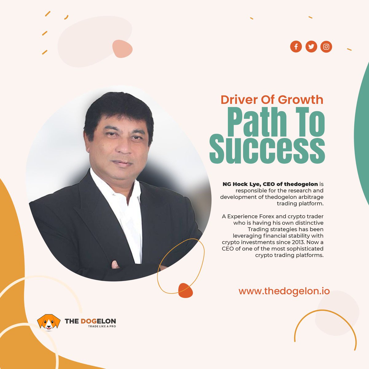 thedogelon's tweet photo. NG Hock Lye, a visionary leader with a decade of unparalleled expertise in the dynamic realms of cryptocurrency and forex markets.

As CEO, he navigates the complexities of these volatile landscapes with strategic prowess and a relentless commitment to innovation. https://t.co/ZvGIDkJutL