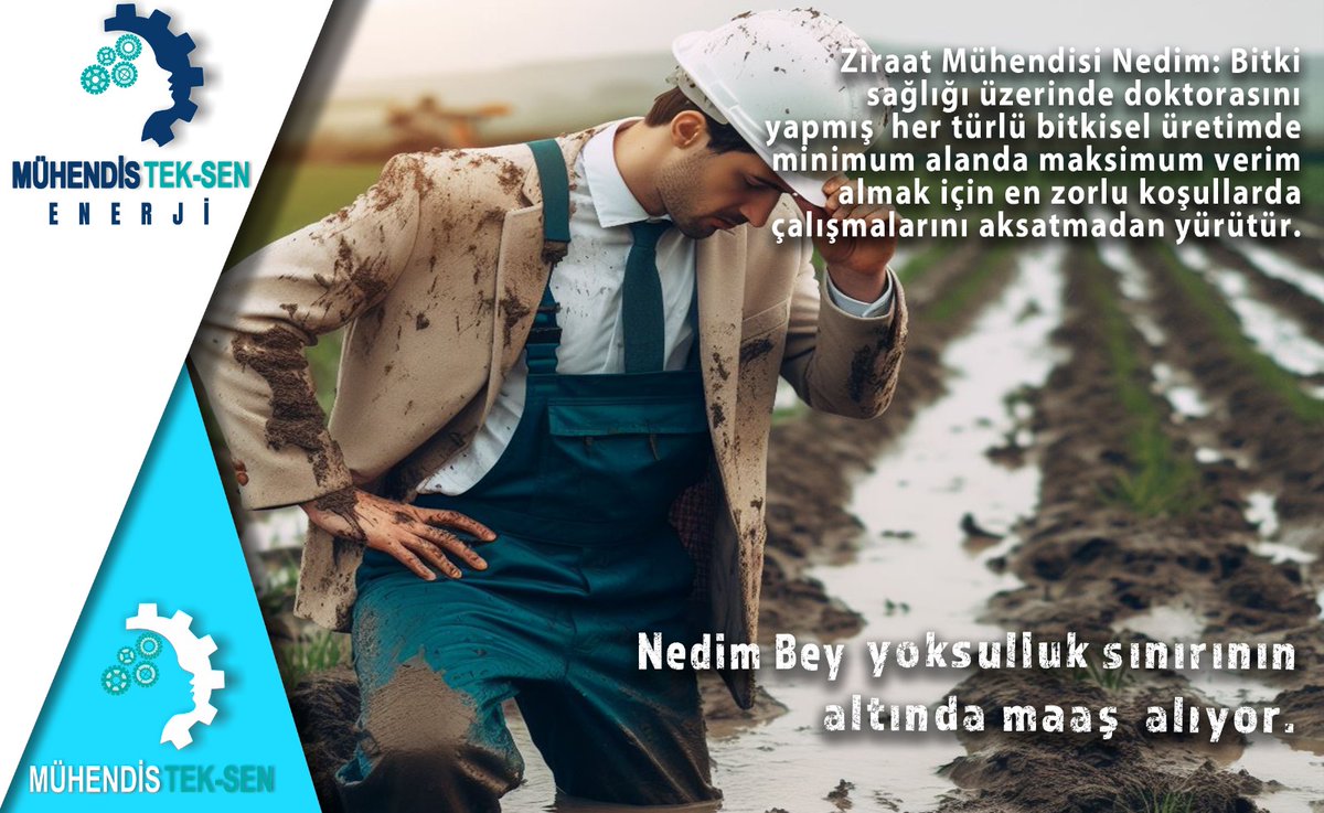 Kamu Mühendisi yoksulluk sınırı altında ücret almayı haketmiyor. #KamuMuhendisleri  
#TeknikHeryerdeMaaşYerlerde 
#MuhendisTekSen
