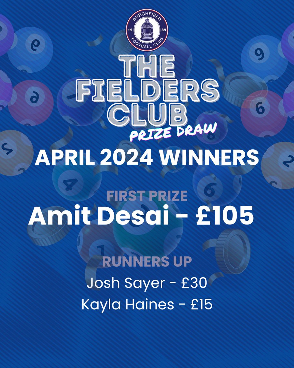 🥁… Congratulations to the winners of The Fielders Club April 2024 draw. For £10 a month, you can be in it to win it too - sign up here ➡️ bit.ly/4cwJv89 The more people that sign up, the bigger the prizes! #UpTheFielders